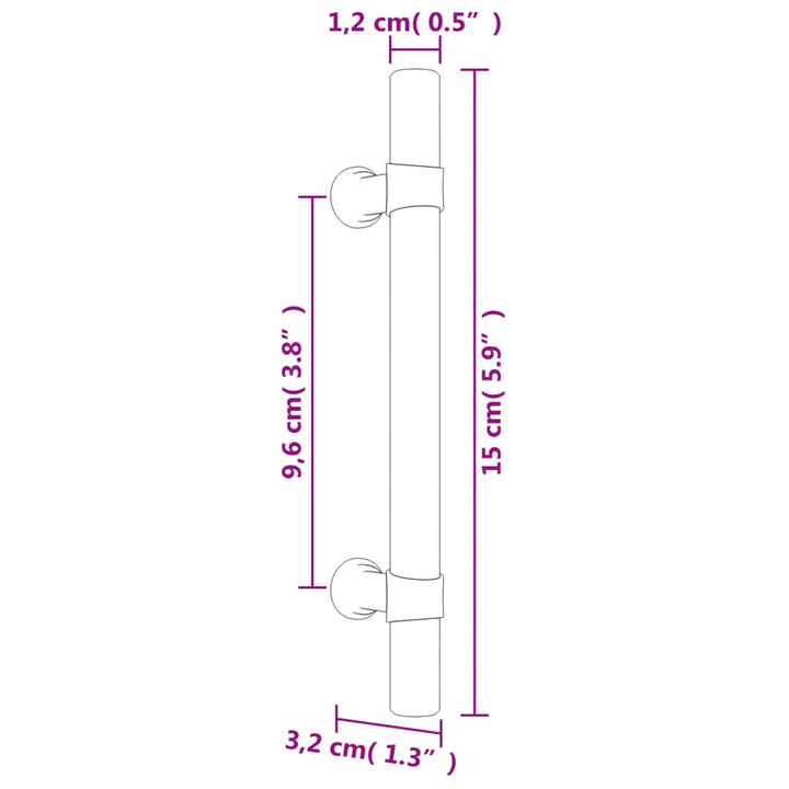 Handvatten 10 st 96 mm roestvrij staal zwart