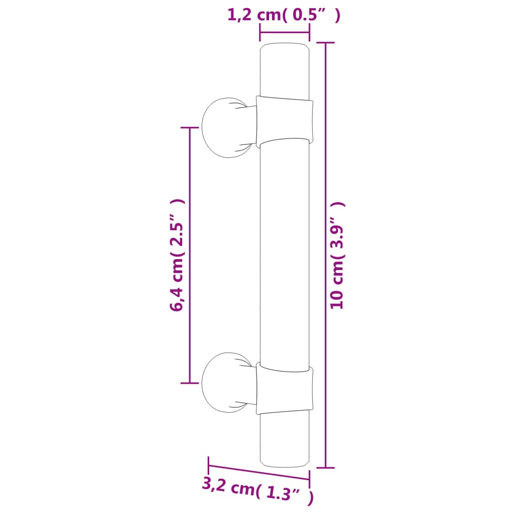 Handvatten 10 st 64 mm roestvrij staal bronskleurig