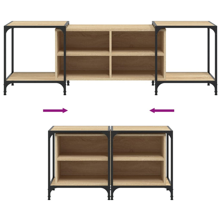 Tv-meubel 153x37x50 cm bewerkt hout sonoma eikenkleurig