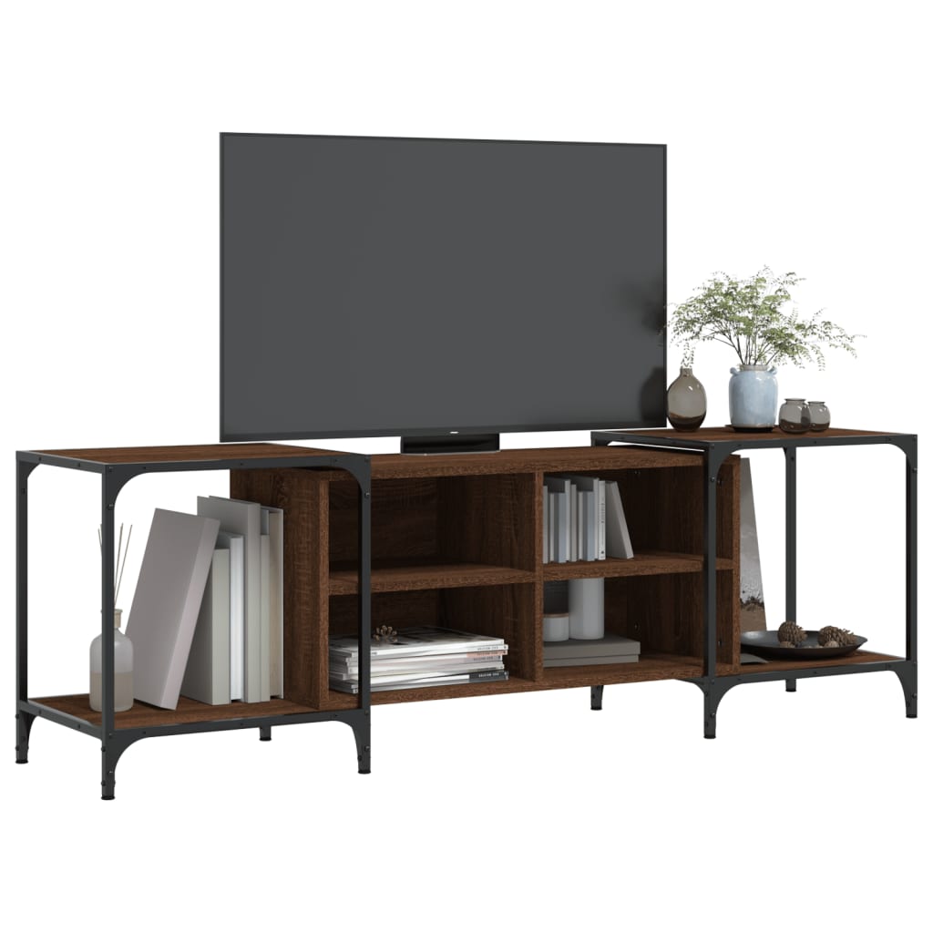 Tv-meubel 153x37x50 cm bewerkt hout bruin eikenkleur