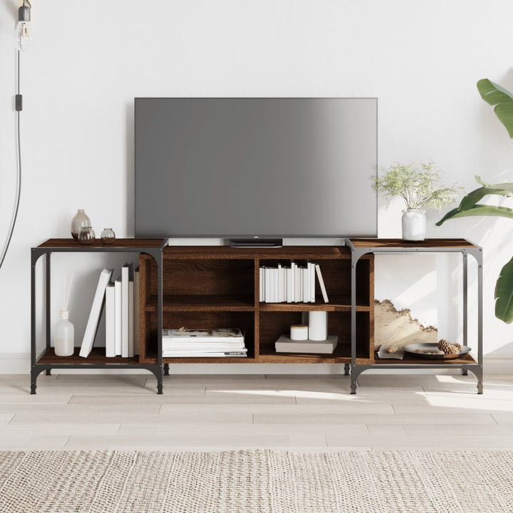 Tv-meubel 153x37x50 cm bewerkt hout bruin eikenkleur