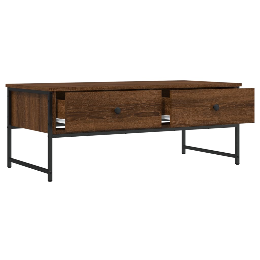 Salontafel 101x49x39,5 cm bewerkt hout bruin eikenkleur