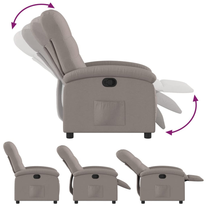 Fauteuil verstelbaar stof taupe