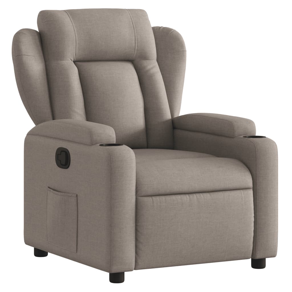 Fauteuil verstelbaar stof taupe