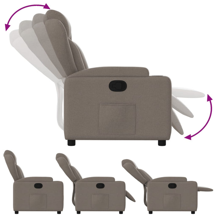 Fauteuil verstelbaar stof taupe