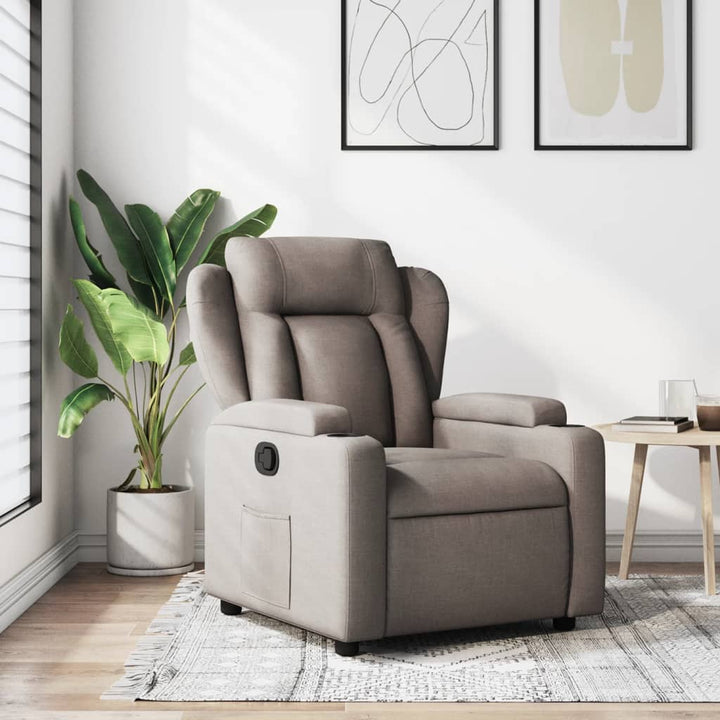 Fauteuil verstelbaar stof taupe