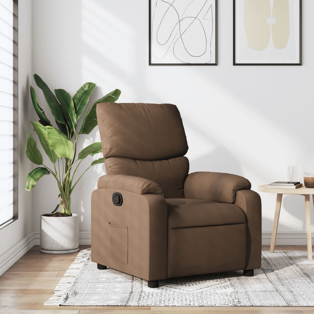 Fauteuil verstelbaar stof bruin