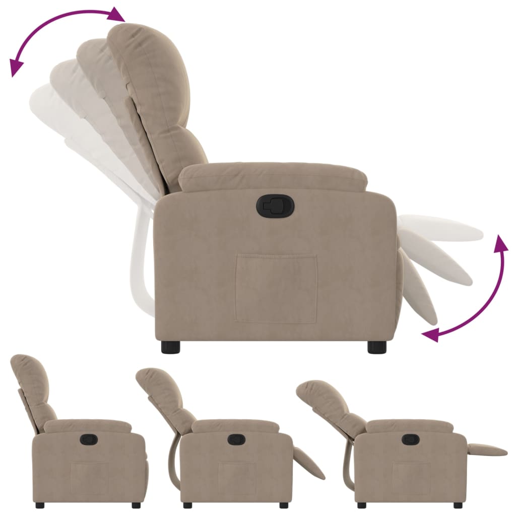 Fauteuil verstelbaar microvezelstof taupe