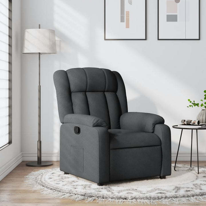 Fauteuil verstelbare stof donkergrijs