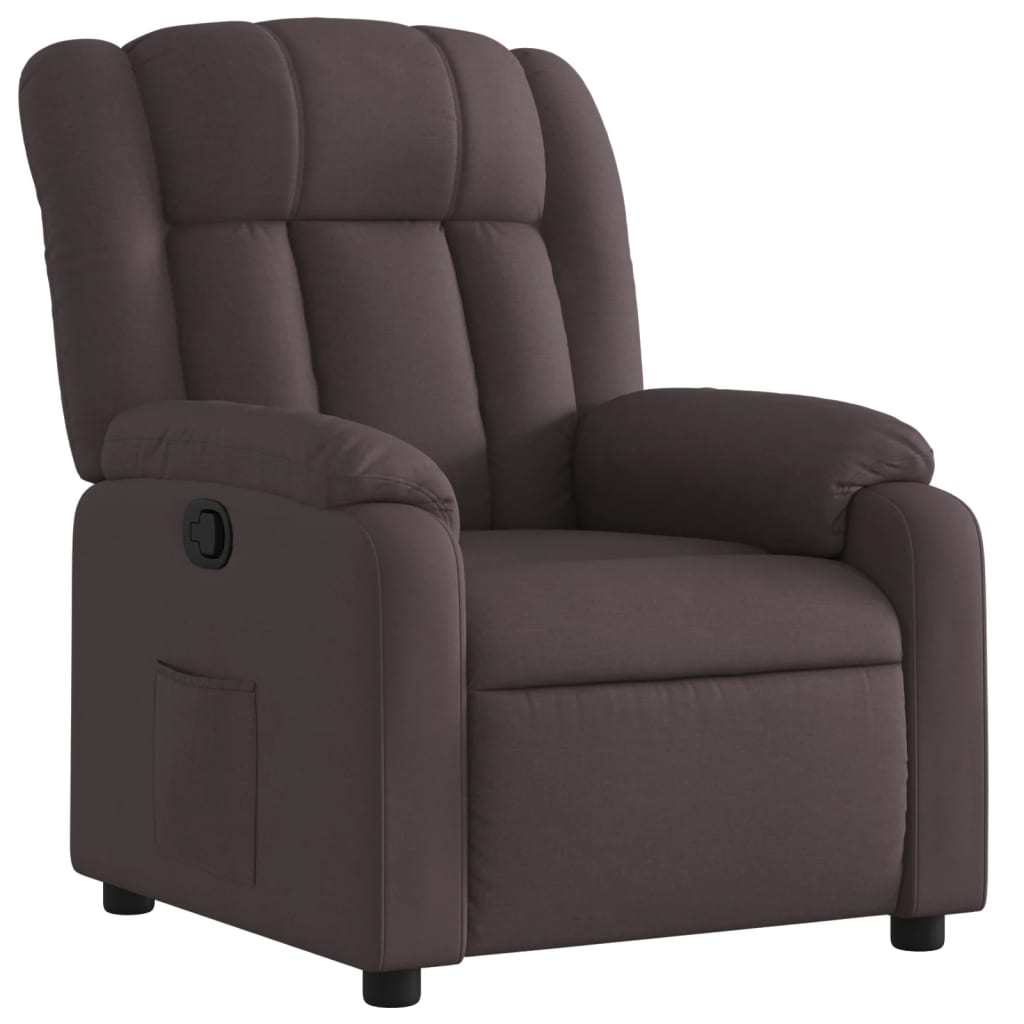 Fauteuil verstelbare stof donkerbruin