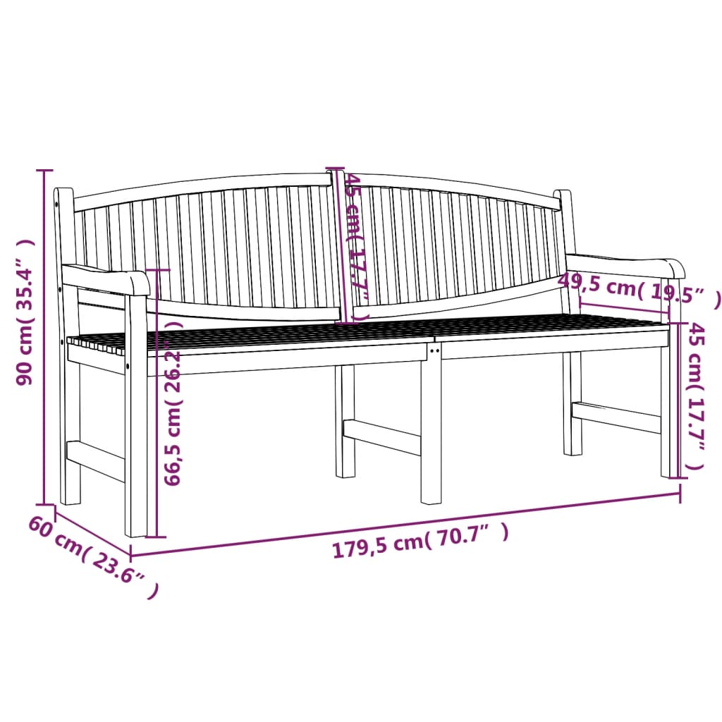 4-delige Tuinset massief teakhout