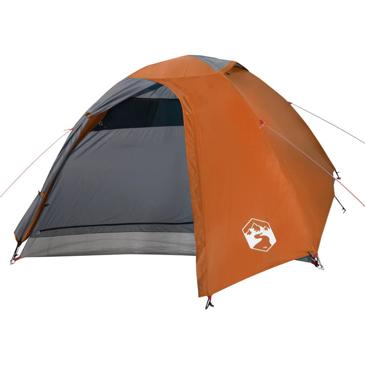 Tent 4-persoons 267x272x145 cm 185T taft grijs en oranje