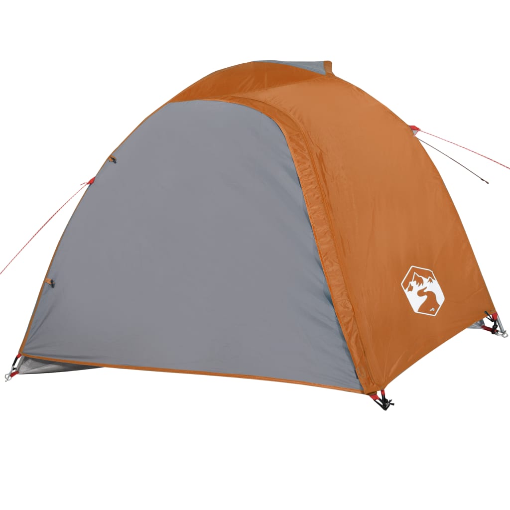 Tent 4-persoons 267x272x145 cm 185T taft grijs en oranje