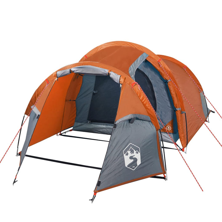 Tent 4-persoons 360x135x105 cm 185T taft grijs en oranje