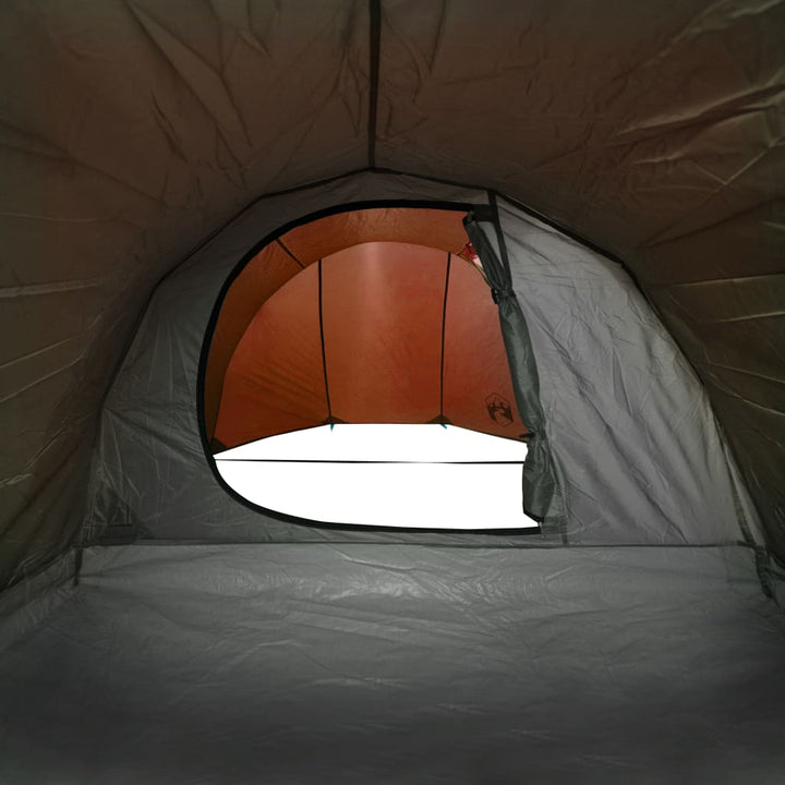 Tunneltent 4-persoons waterdicht grijs en oranje
