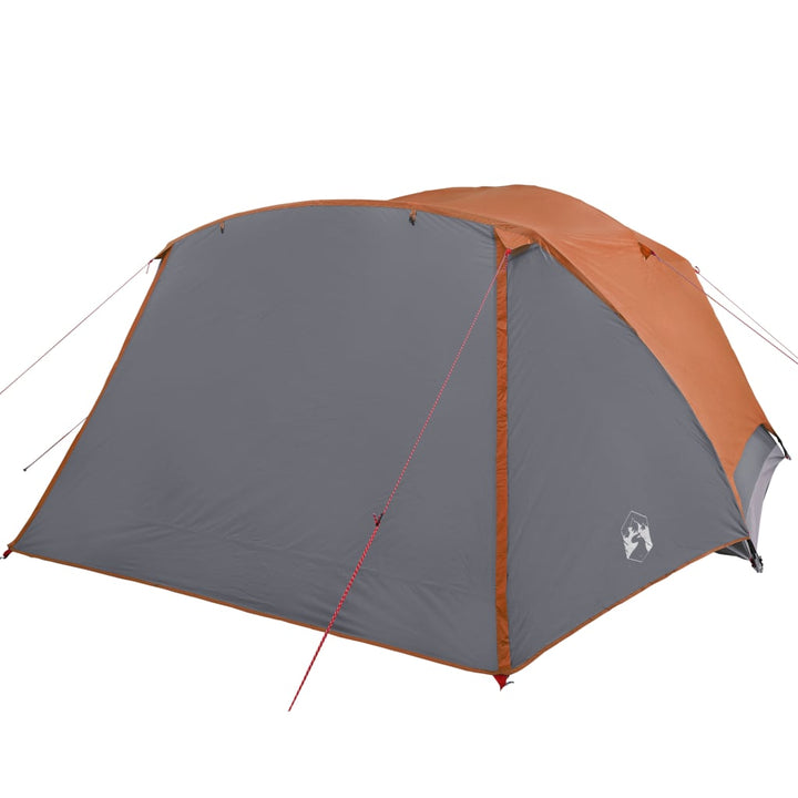 Tent met luifel 4-persoons waterdicht grijs en oranje