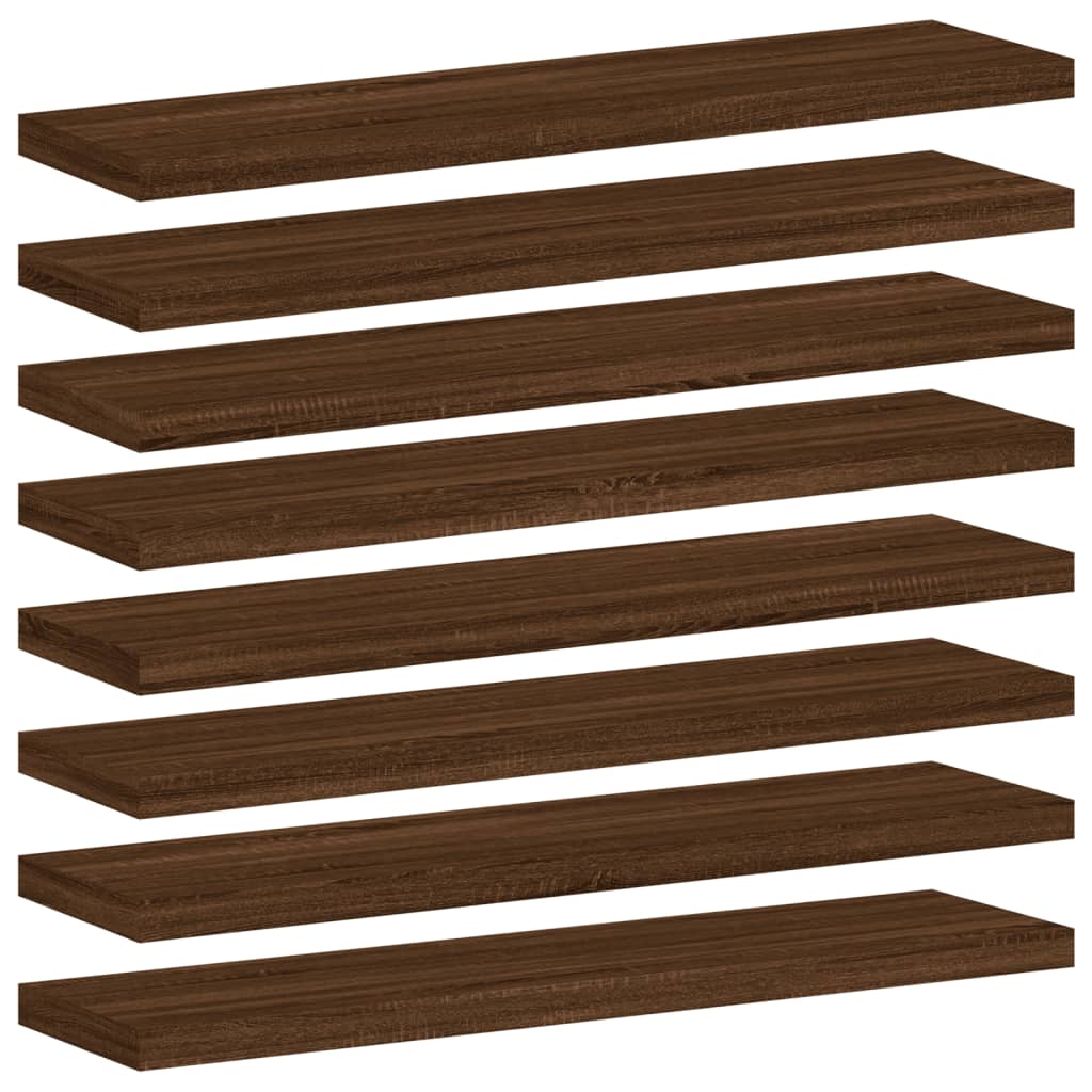 Wandschappen 8 st 40x10x1,5 cm bewerkt hout bruin eikenkleur