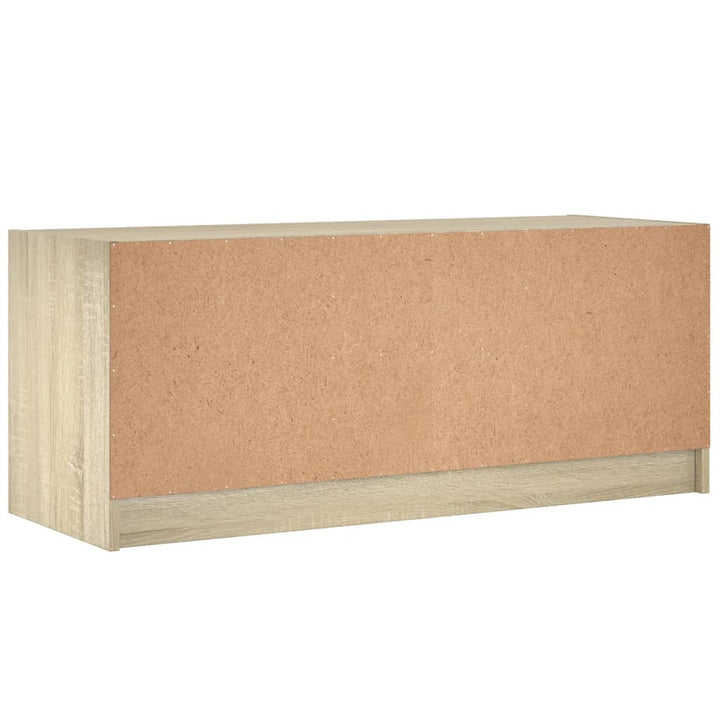 Tv-meubel met glazen deuren 102x37x42 cm sonoma eikenkleurig