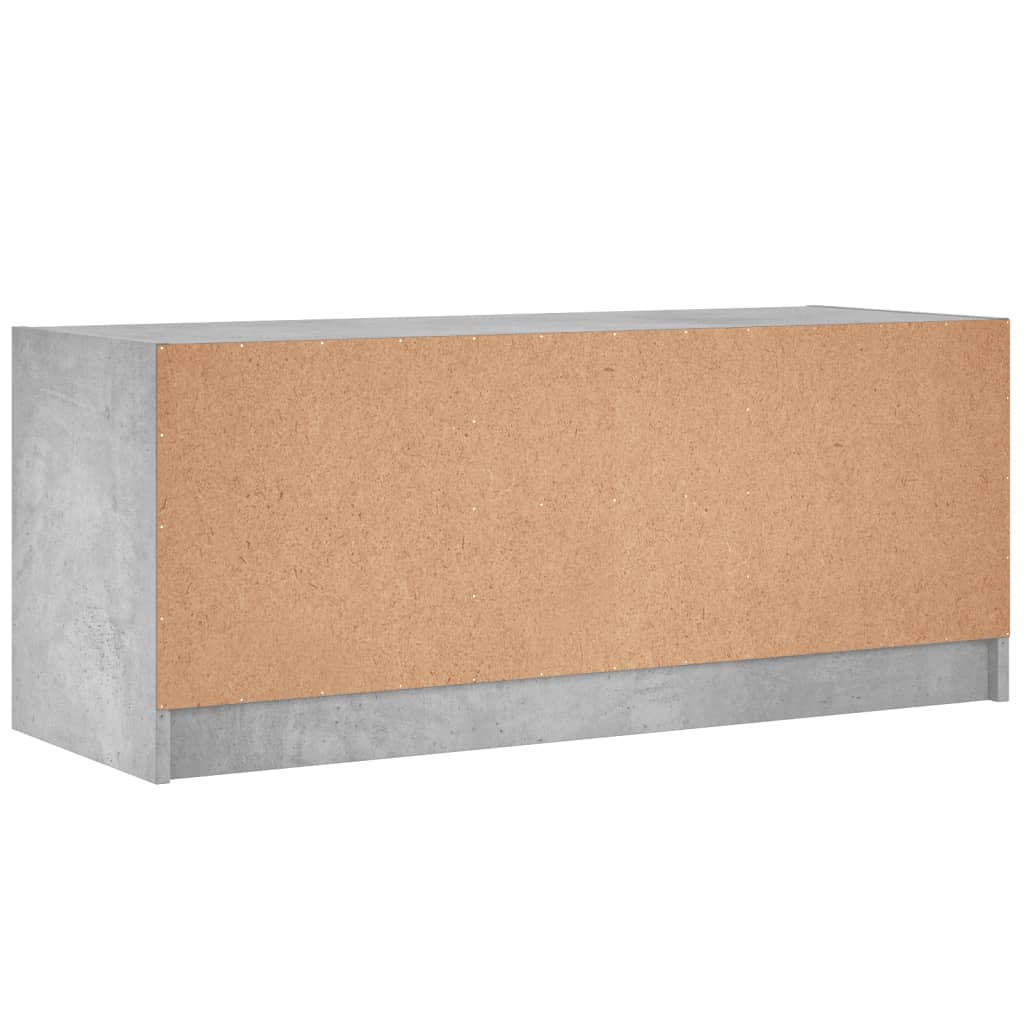 Tv-meubel met glazen deuren 102x37x42 cm betongrijs