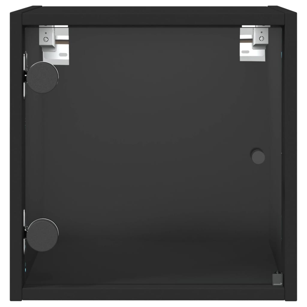 Nachtkastje met glazen deur 35x37x35 cm zwart