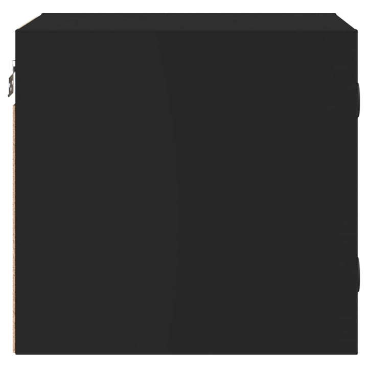 Nachtkastje met glazen deur 35x37x35 cm zwart