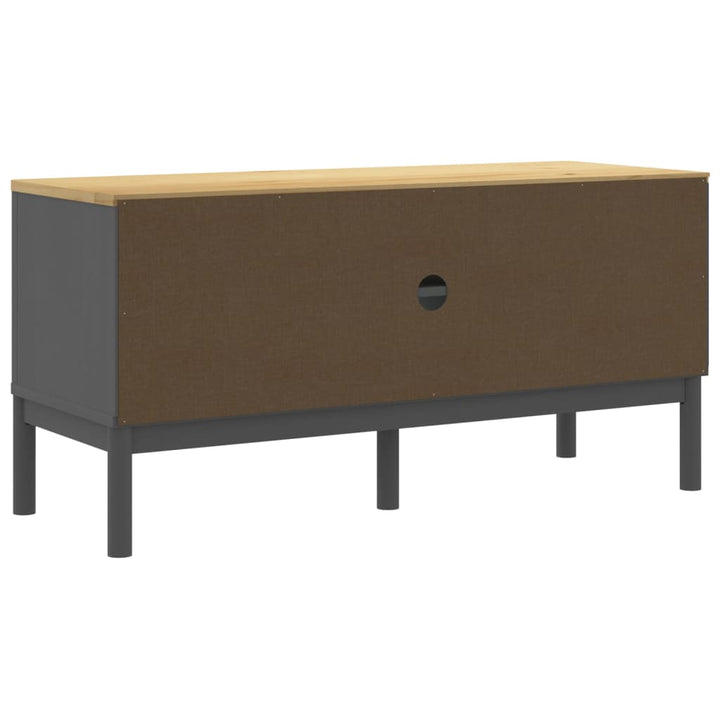 Tv-meubel FLORO 114x43x55 cm massief grenenhout grijs