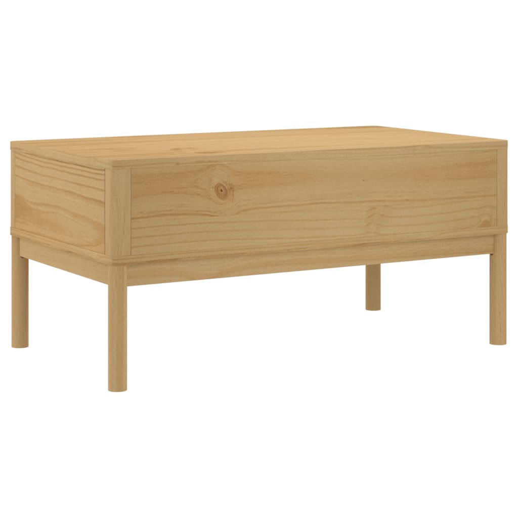 Salontafel FLORO 99x55,5x45 cm massief groenhout wasbruin