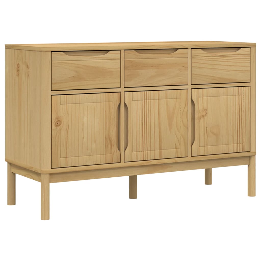 Dressoir FLORO 114x43x74 cm massief grenenhout wasbruin