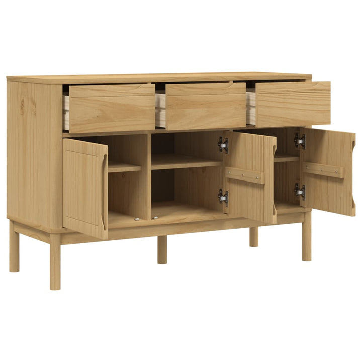 Dressoir FLORO 114x43x74 cm massief grenenhout wasbruin