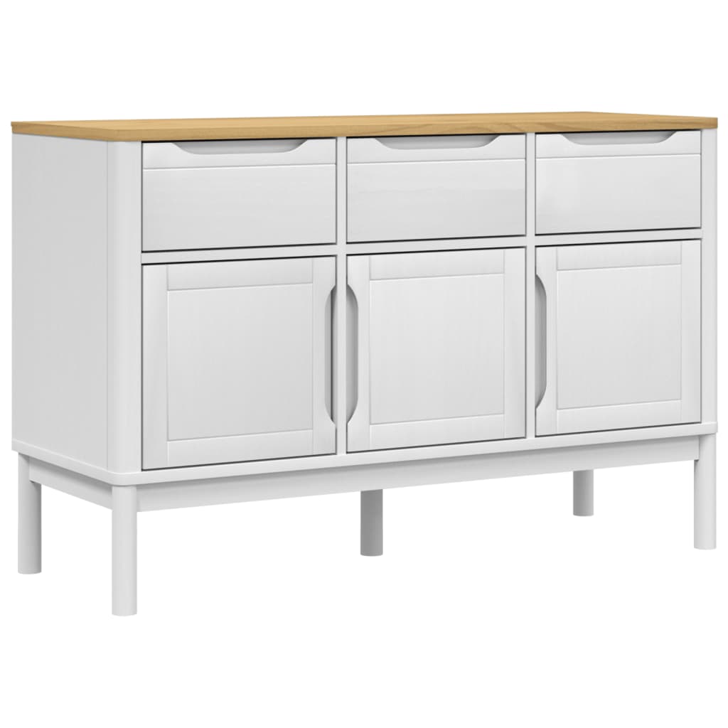 Dressoir FLORO 114x43x74 cm massief groenhout wit