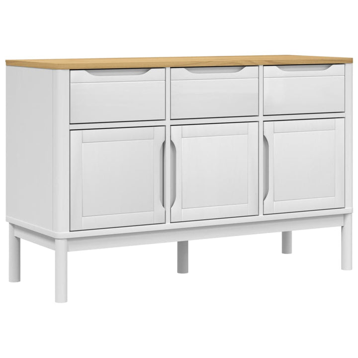 Dressoir FLORO 114x43x74 cm massief groenhout wit