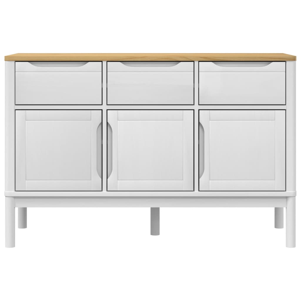 Dressoir FLORO 114x43x74 cm massief groenhout wit