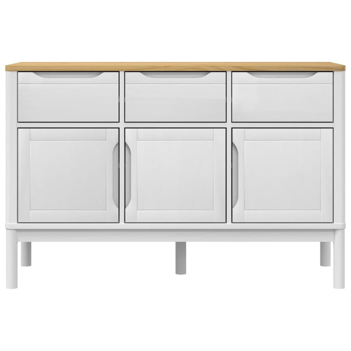 Dressoir FLORO 114x43x74 cm massief groenhout wit