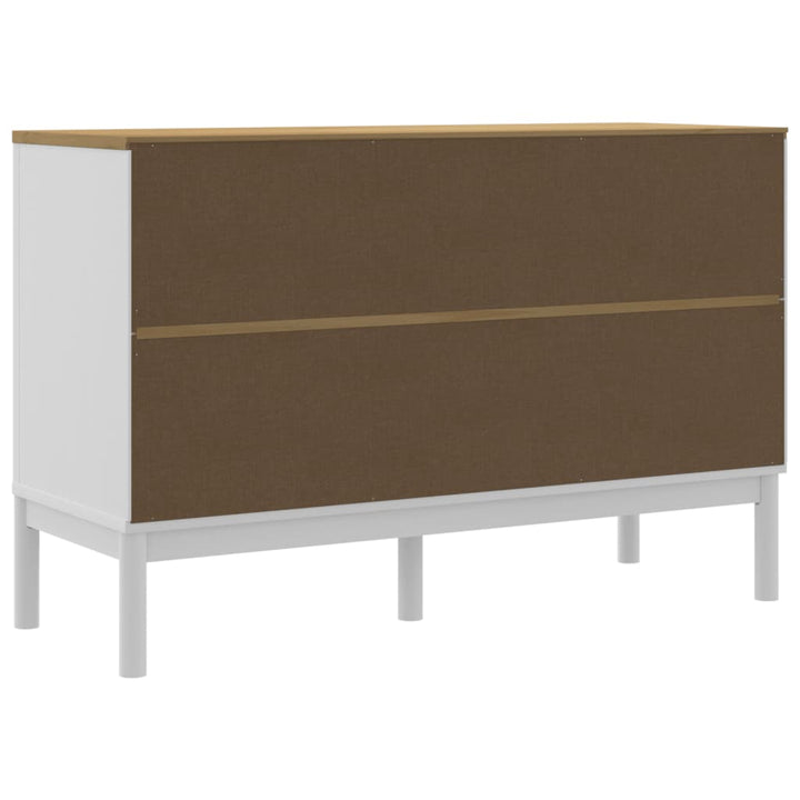 Dressoir FLORO 114x43x74 cm massief groenhout wit