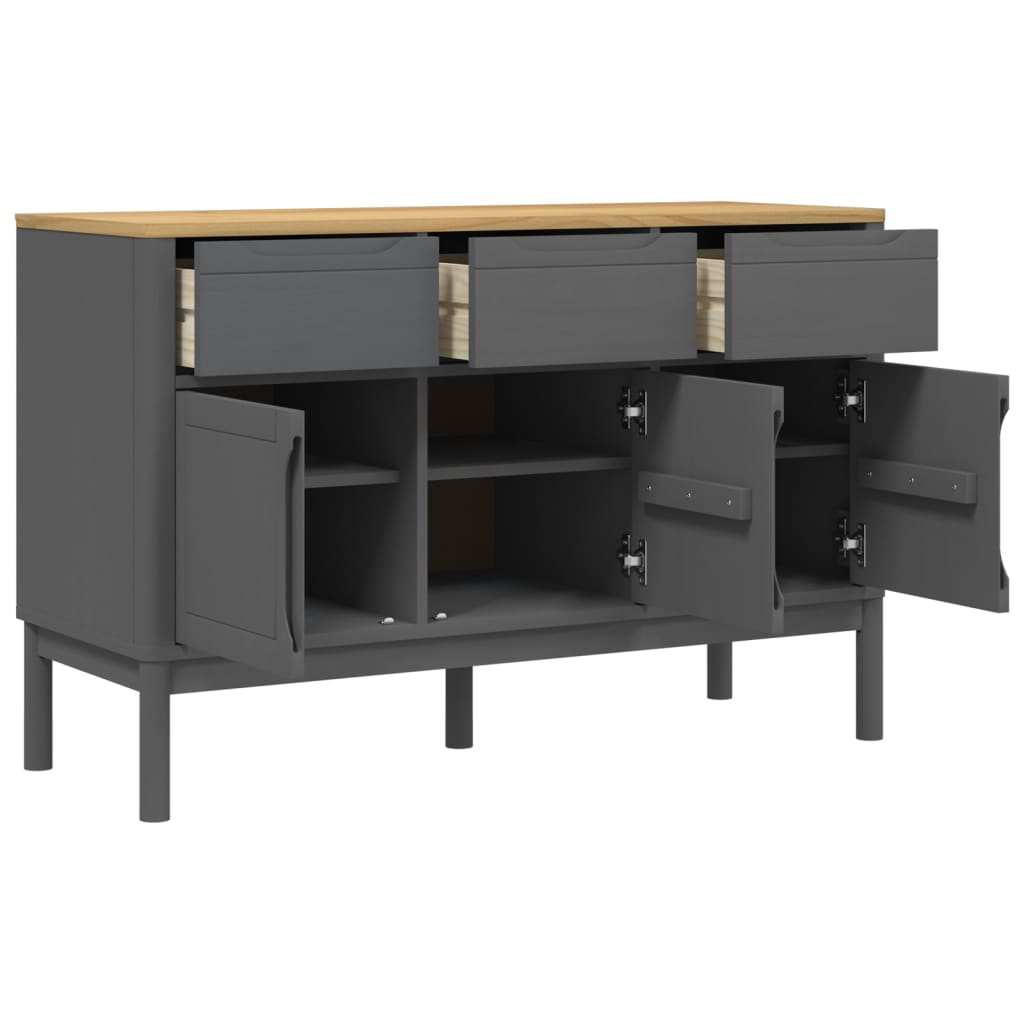 Dressoir FLORO 114x43x74 cm massief grenenhout grijs