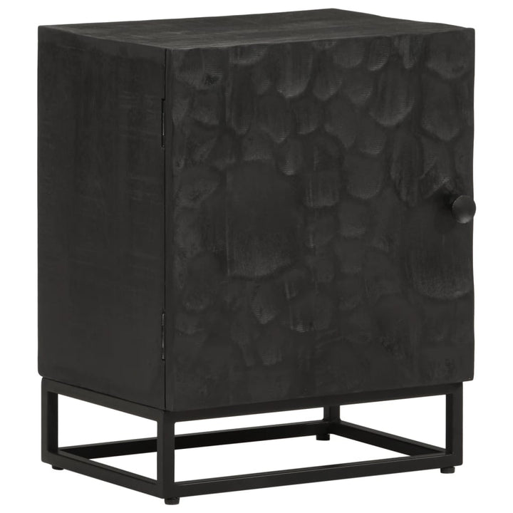 Nachtkastje 40x30x50 cm massief mangohout en ijzer zwart