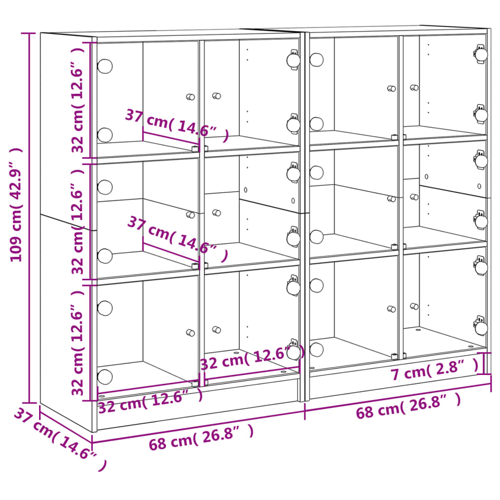 Boekenkast met deuren 136x37x109 cm bewerkt hout wit