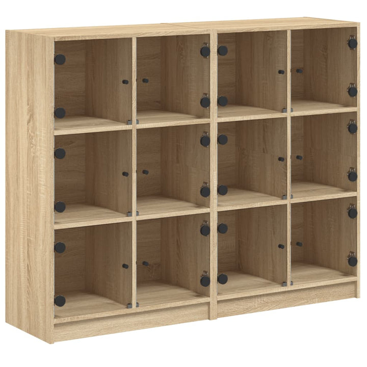 Boekenkast met deuren 136x37x109 cm hout sonoma eikenkleurig