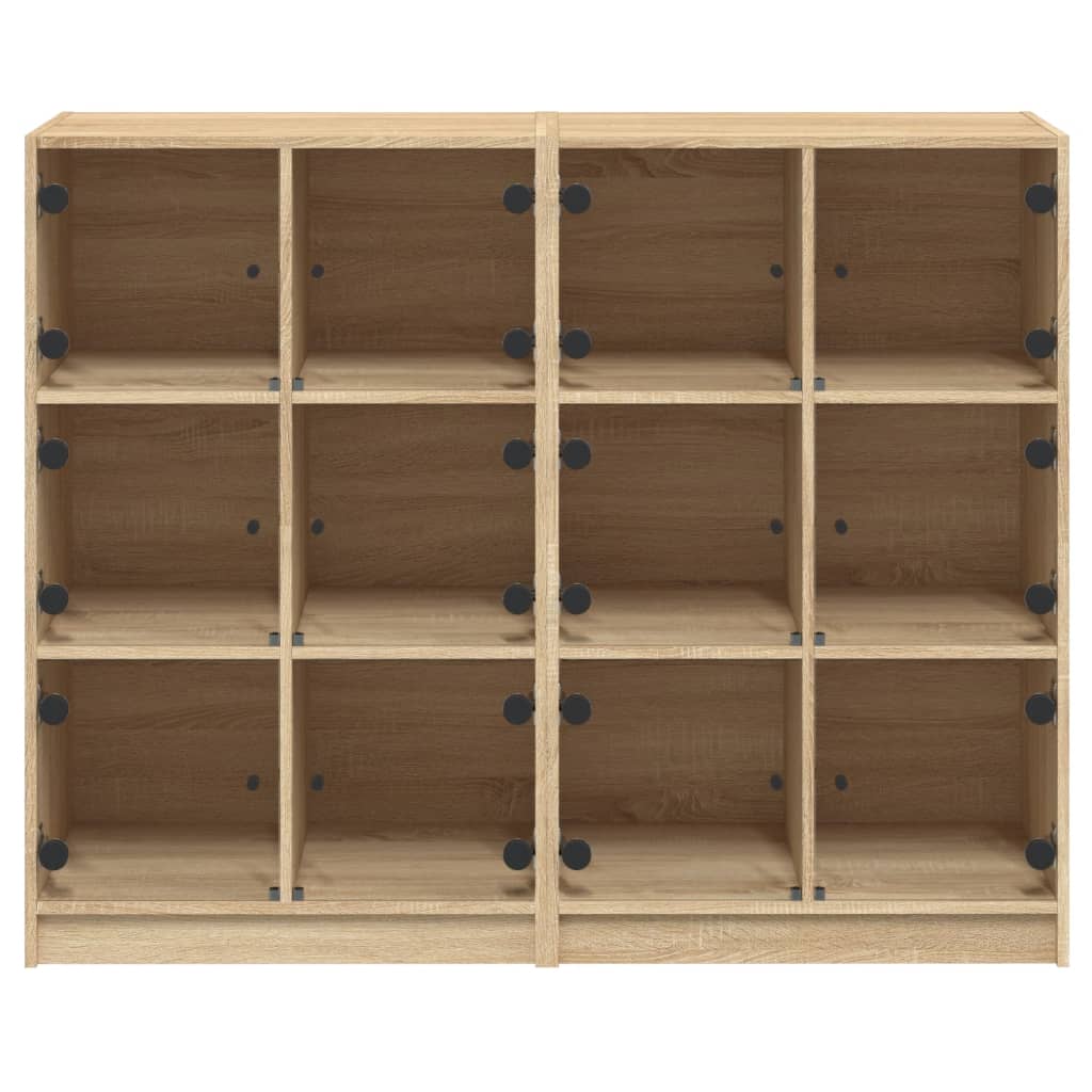 Boekenkast met deuren 136x37x109 cm hout sonoma eikenkleurig