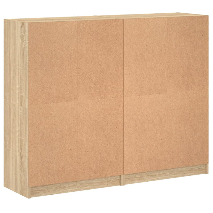 Boekenkast met deuren 136x37x109 cm hout sonoma eikenkleurig