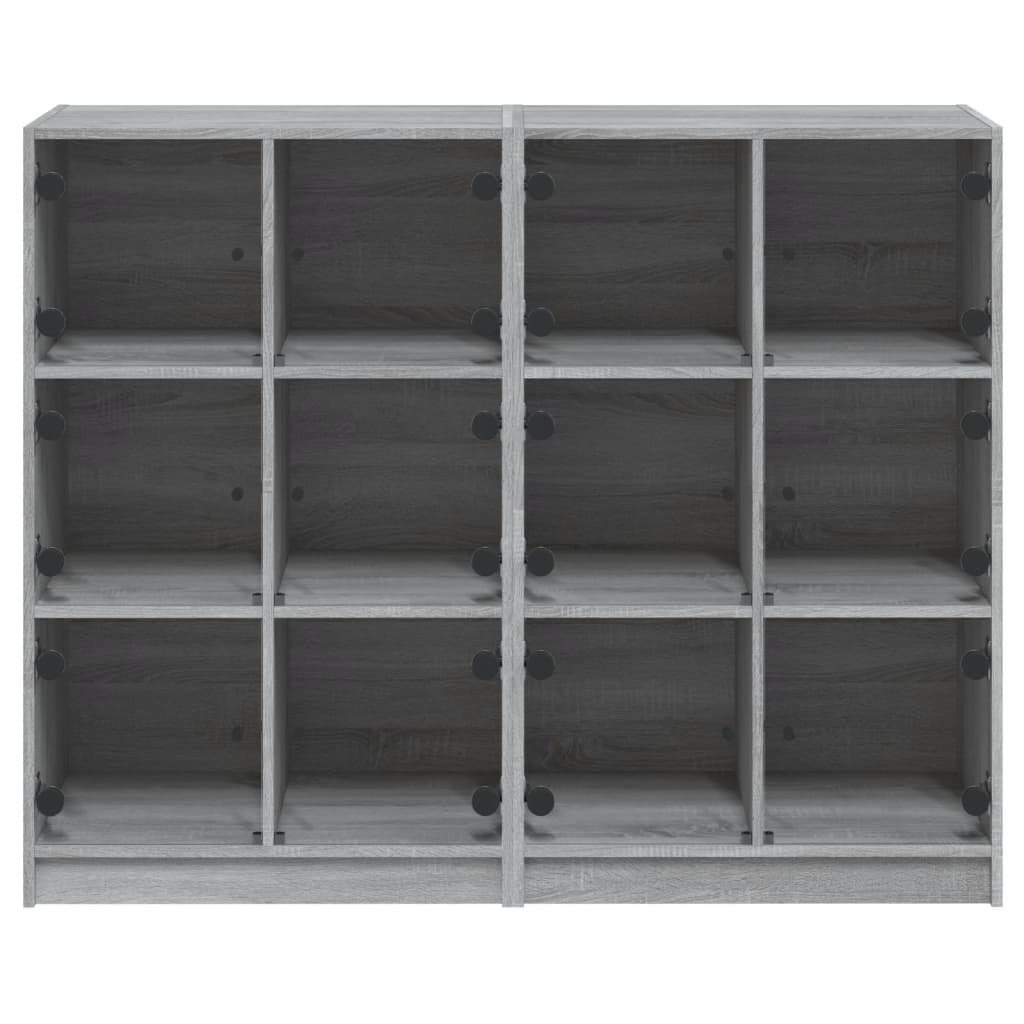 Boekenkast met deuren 136x37x109 cm hout grijs sonoma eiken