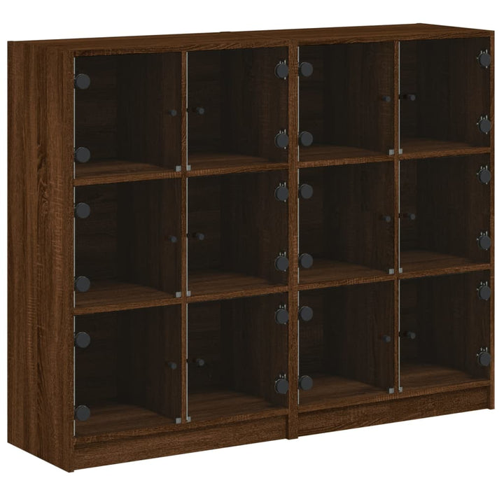 Boekenkast met deuren 136x37x109 cm hout bruineikenkleurig