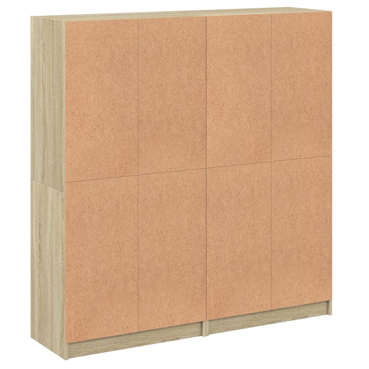 Boekenkast met deuren 136x37x142 cm hout sonoma eikenkleurig