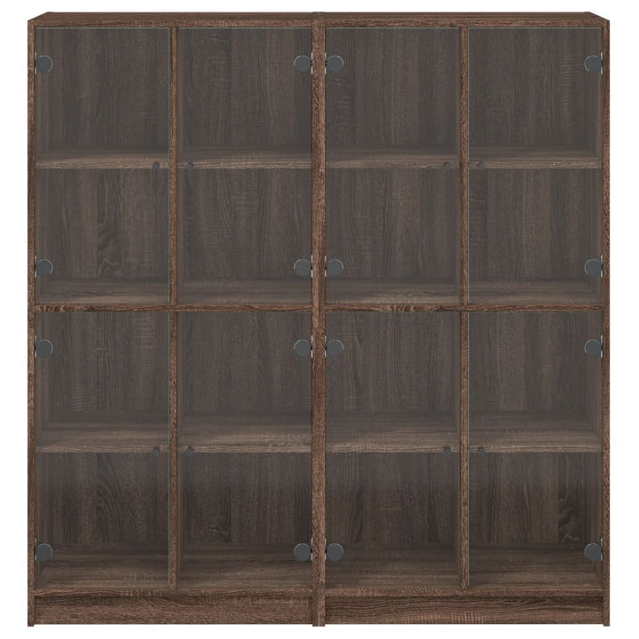 Boekenkast met deuren 136x37x142 cm hout bruineikenkleurig