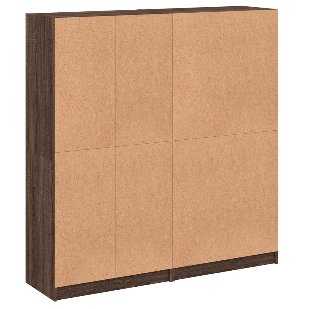 Boekenkast met deuren 136x37x142 cm hout bruineikenkleurig