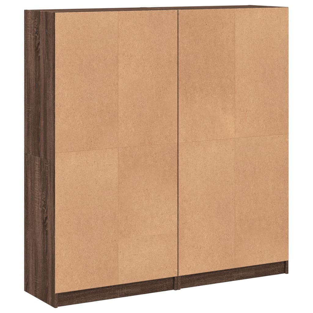 Boekenkast met deuren 136x37x142 cm houtbruinikenkleurig