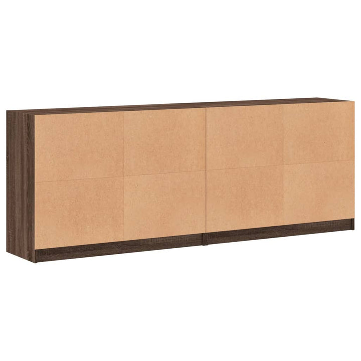 Boekenkast met deuren 204x37x75 cm hout bruineikenkleurig