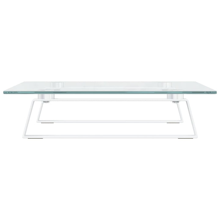 Monitorstandaard 40x35x8 cm gehard glas en metaal wit