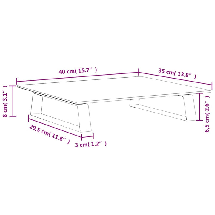 Monitorstandaard 40x35x8 cm gehard glas en metaal wit