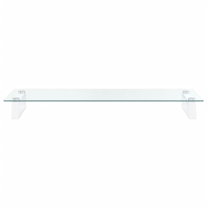 Monitorstandaard 80x35x8 cm gehard glas en metaal wit